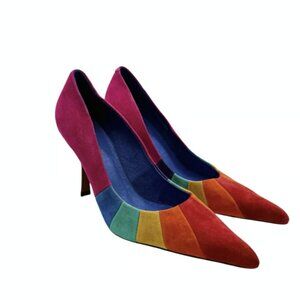 Jeffrey Campbell Women's Marveil Pride Rainbow Pointed Toe Pump Sz US 9.5